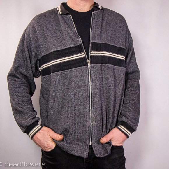 Vintage TagRag 90's Zip-up Gray Sweater size Large - Picture 5 of 7